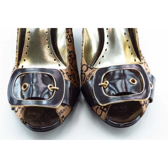 BCBGeneration Size 7 B Brown Open Toe wedge Synthetic Women - Picture 2 of 7